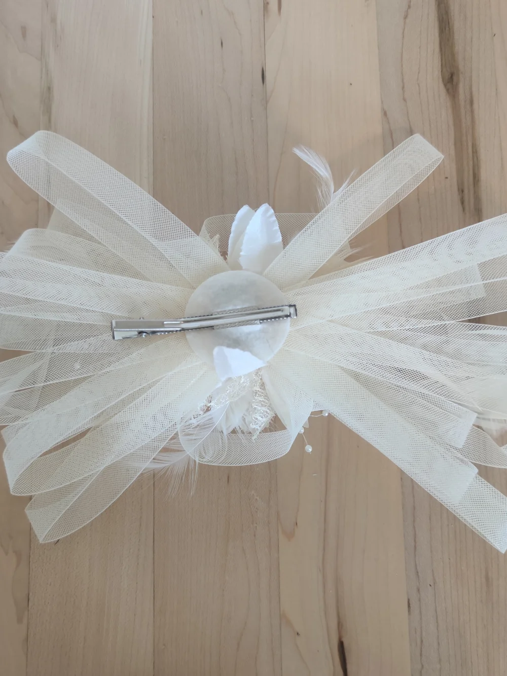 Ivory Floral Tulle Bridal Hairpiece